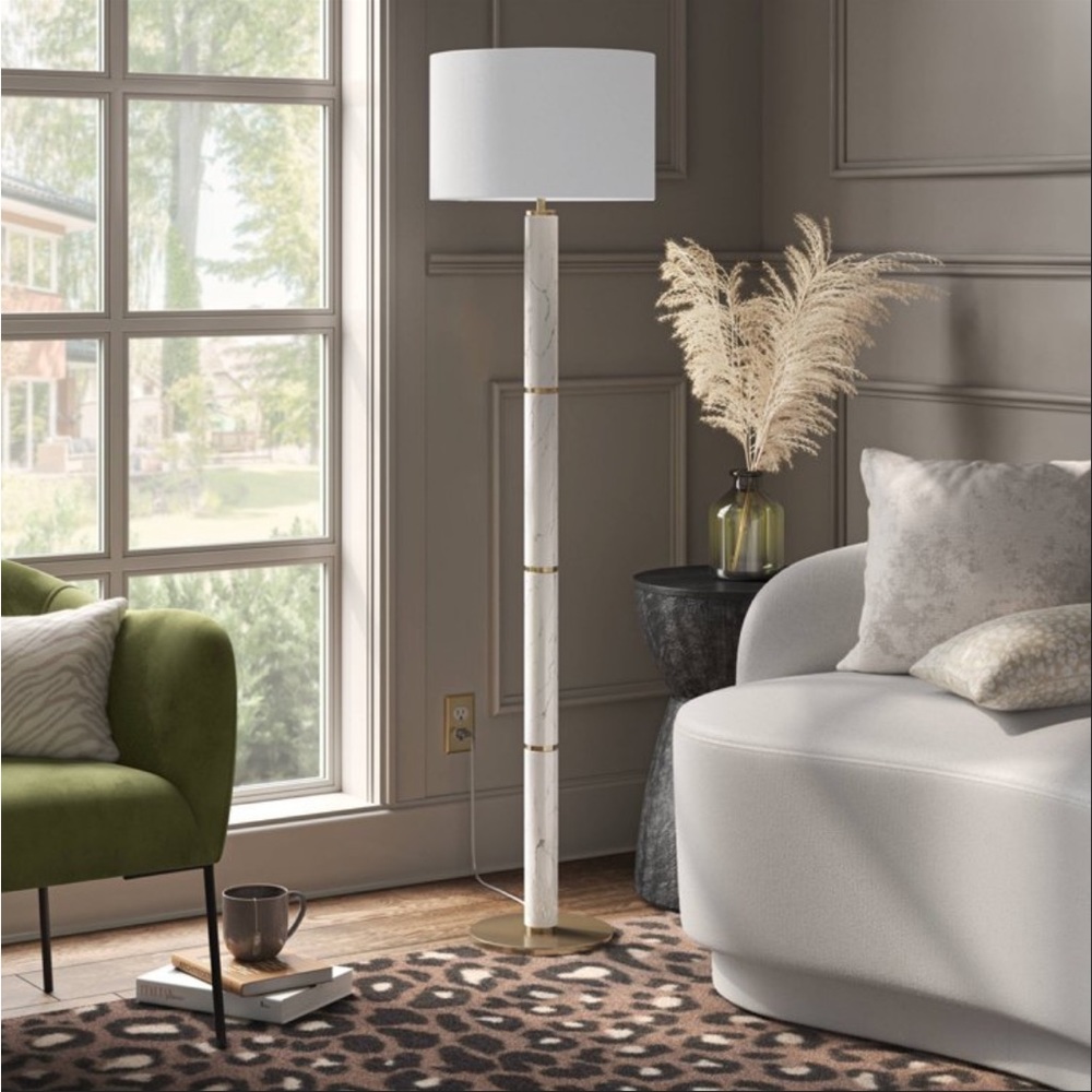Threshold faux marble floor lamp
